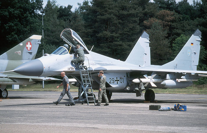 German MiG-29 with Swiss Mirage III