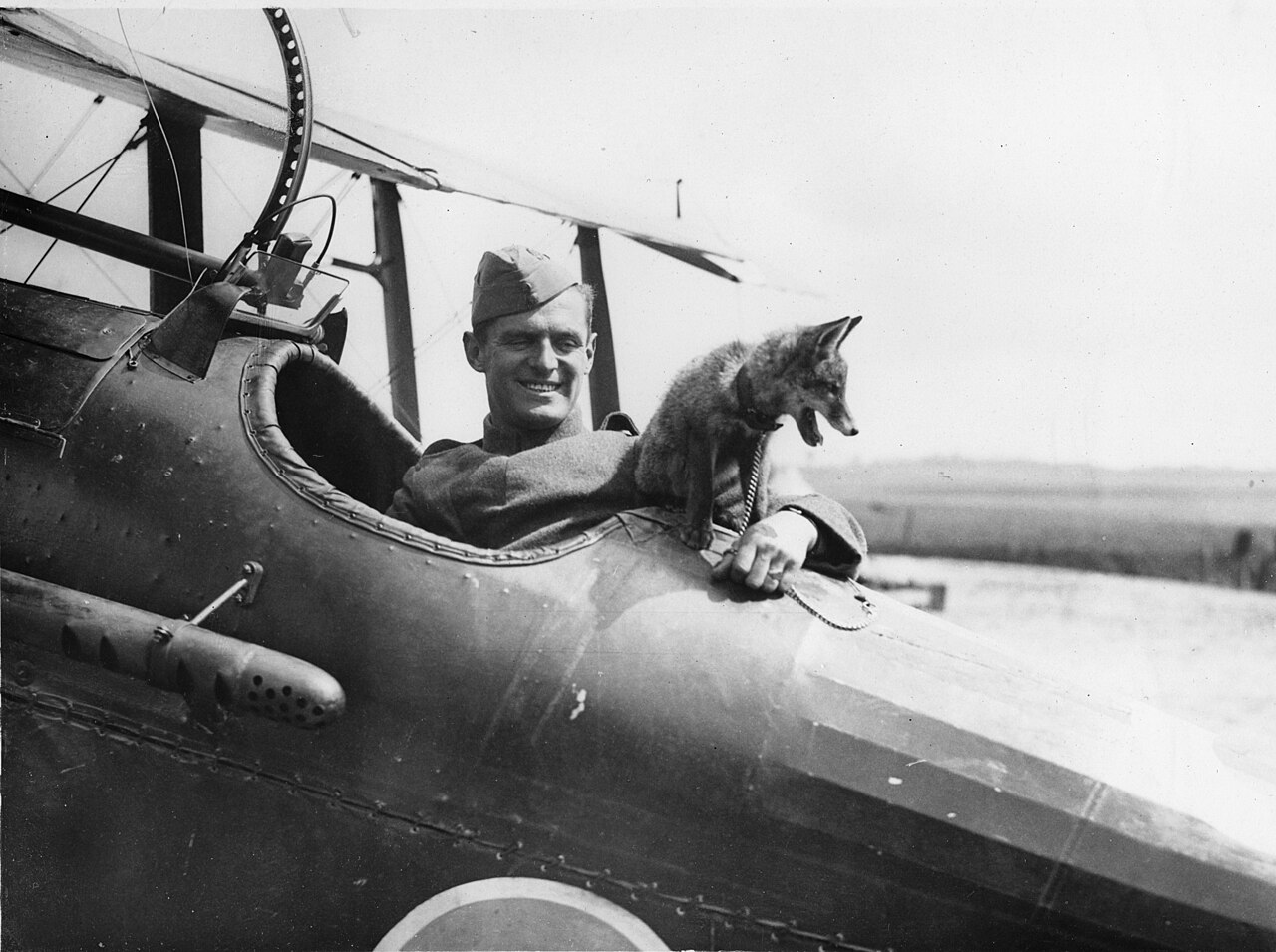Un piloto británico de la Primera Guerra Mundial en su avión: la época en la que Albert Ball se convirtió en el as de la aviación más célebre de Inglaterra.