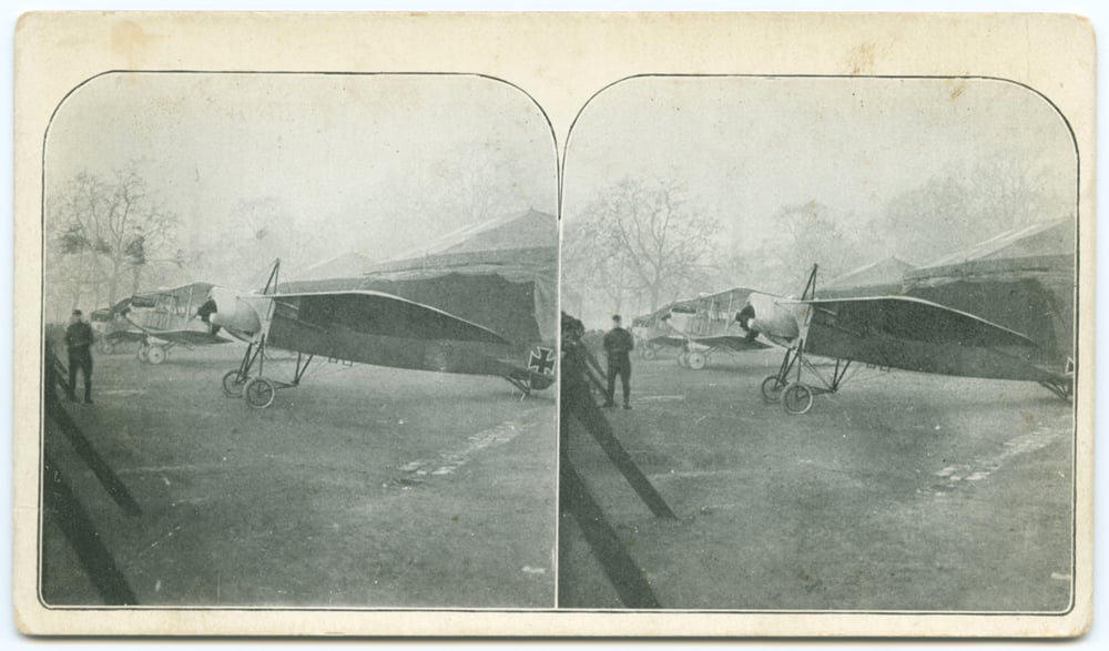 A captured Fokker Eindecker — the aircraft that made Max Immelmann famous — on display in London