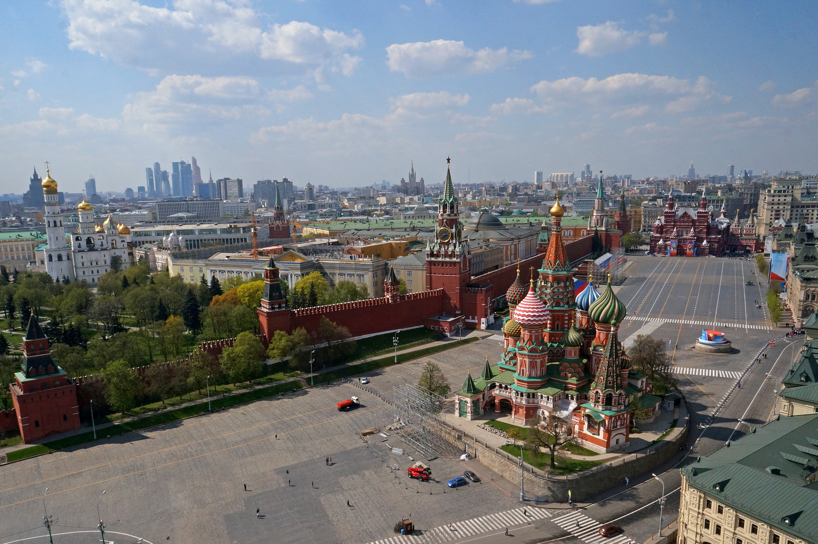 Red Square Moscow Kremlin aerial view where Matthias Rust landed