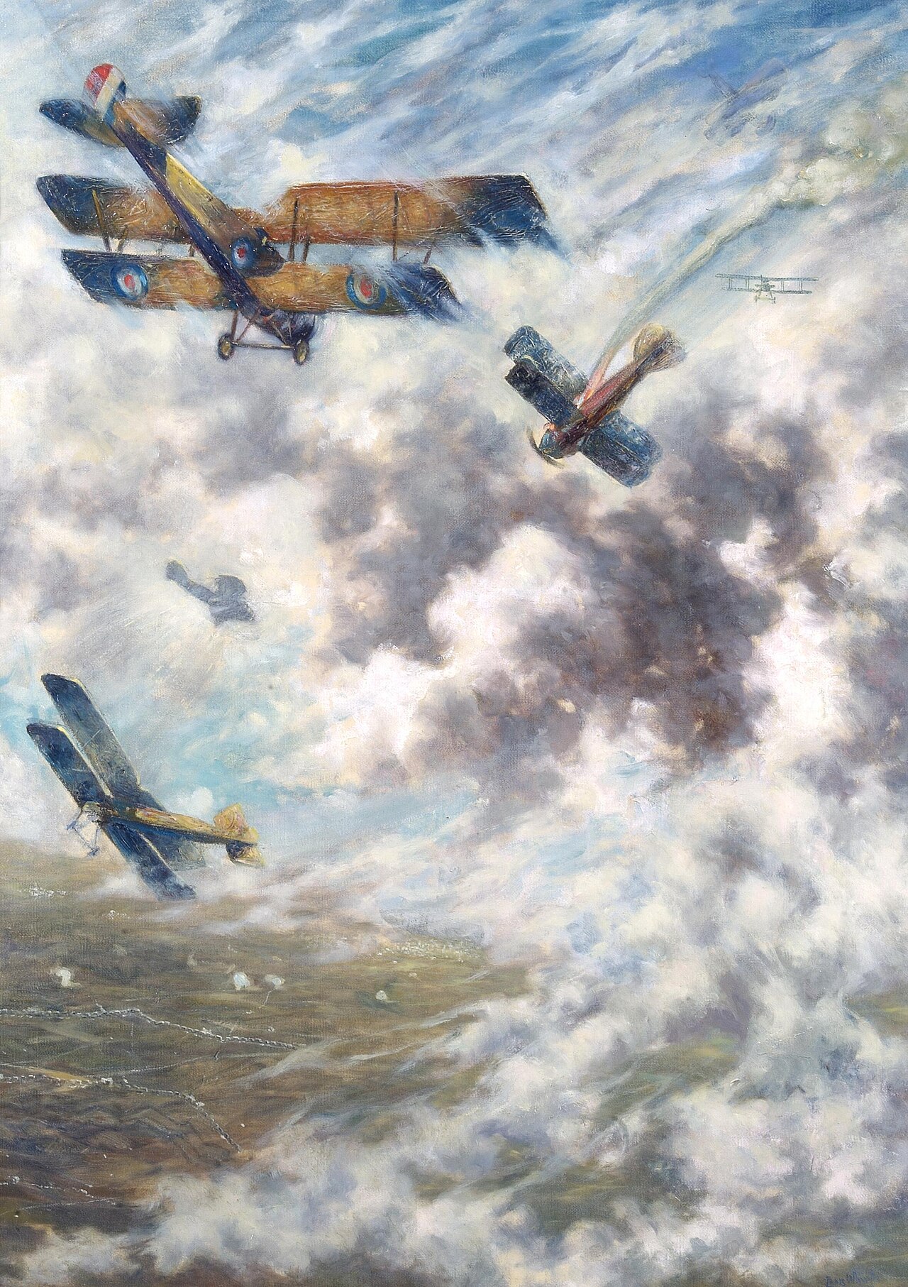 An aerial engagement on the Western Front — WWI transformed aviation from a curiosity into a weapon of war within four years