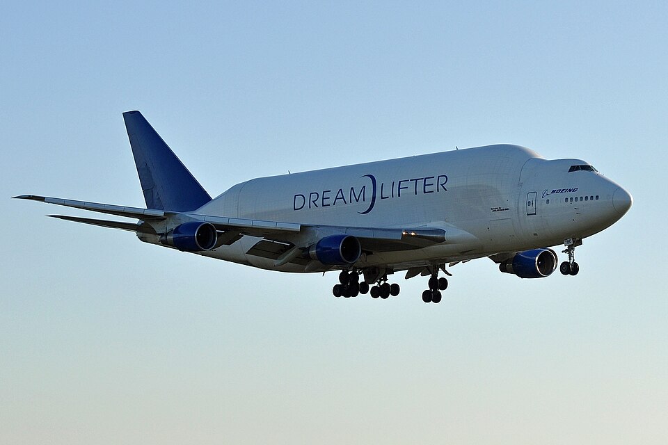 Un Boeing 747 Dreamlifter, del mismo tipo que aterrizó en el aeropuerto equivocado de Wichita en 2013.