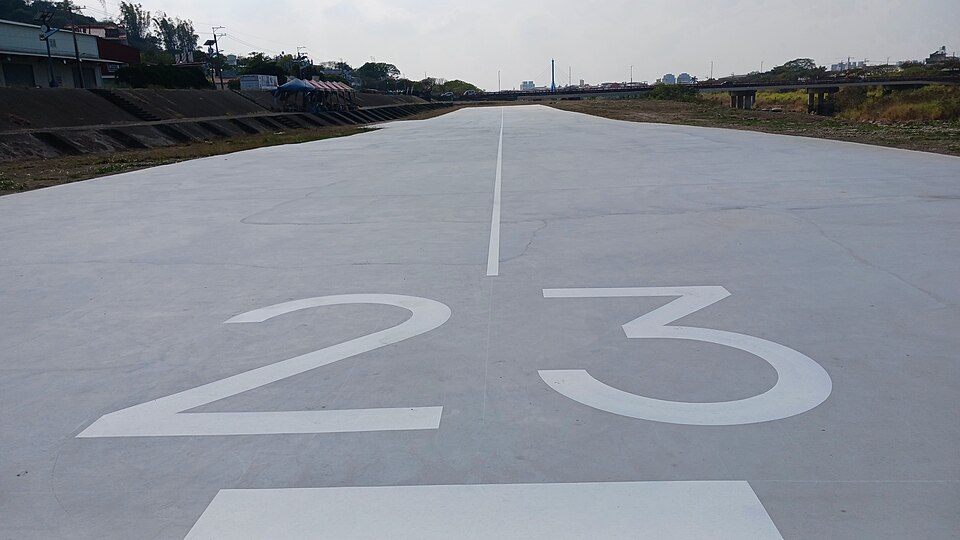 Runway numbers painted on pavement