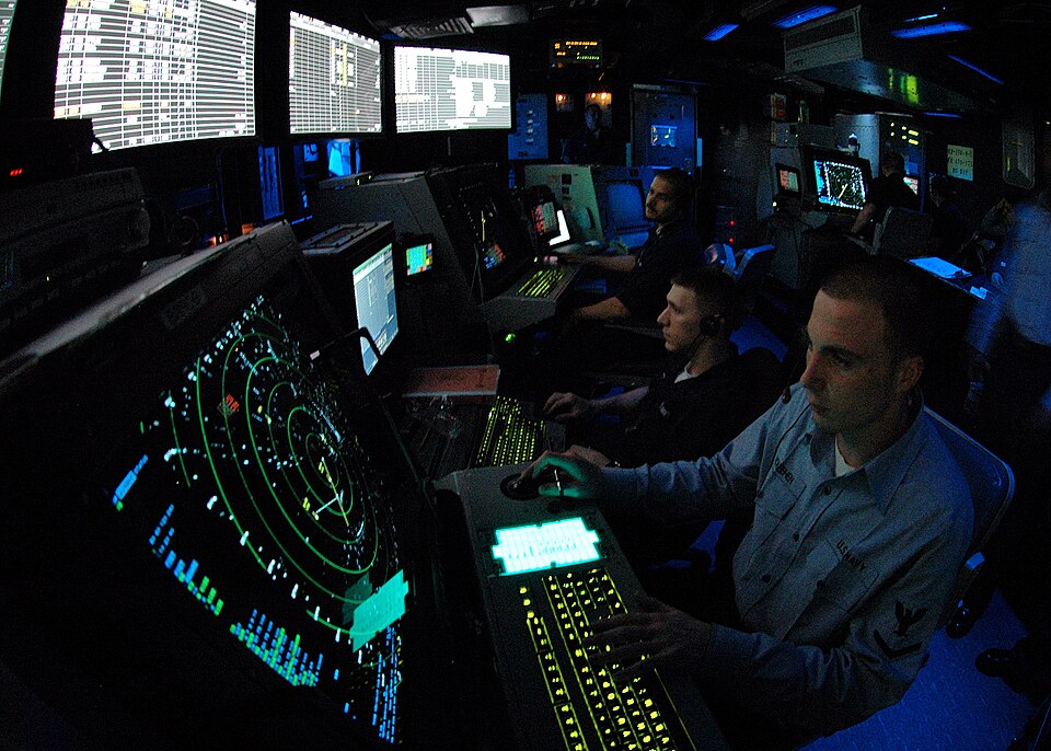 Air traffic controller at work