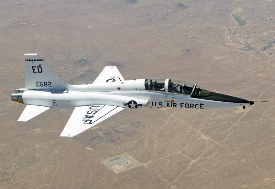 Northrop T-38 Talon supersonic training jet on the flight line