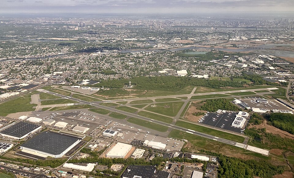 Vista aérea del aeropuerto de Teterboro