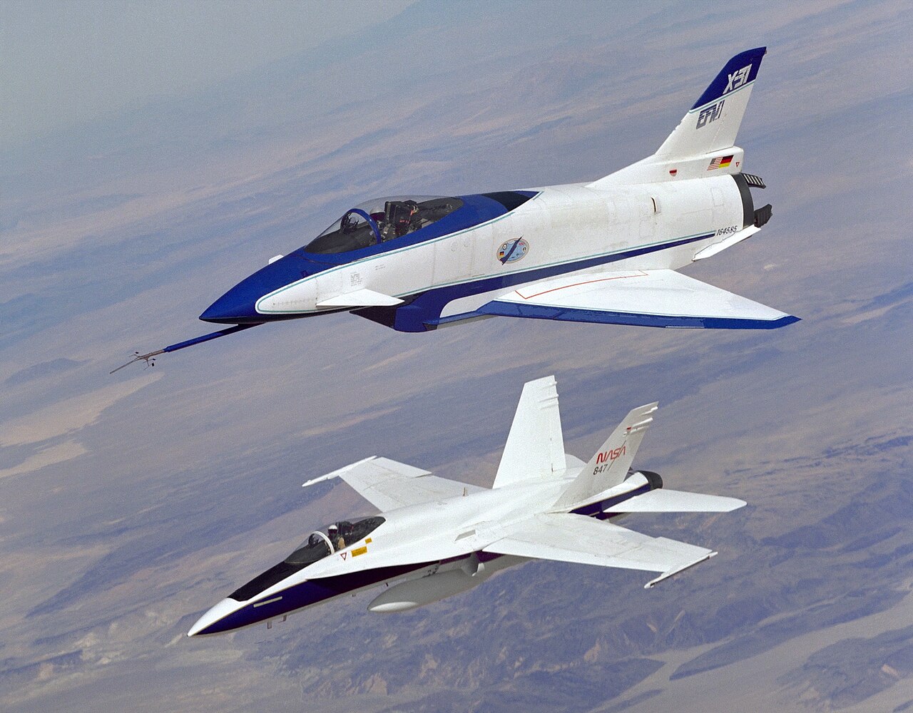 X-31 with F-18 chase aircraft