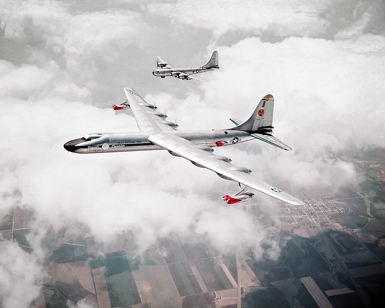 Convair NB-36H Atomtestflugzeug Die Convair NB-36H, die mit einem betriebsbereiten Atomreaktor an Bord flog