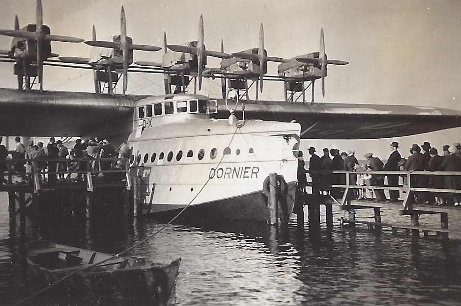The Dornier Do X flying boat on the water