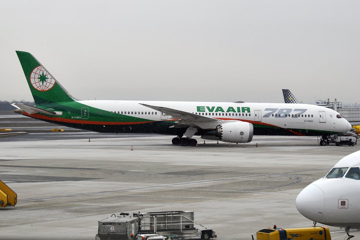 Boeing 787-9 Dreamliner de EVA Air Un Boeing 787-9 de EVA Air, el tipo que opera la nueva ruta Taipéi-Washington.