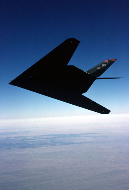 An F-117A Nighthawk in flight