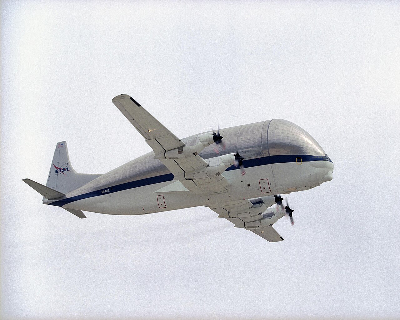 NASA Super Guppy Turbine N941NA in flight NASA Super Guppy Turbine N941NA flying in NASA markings