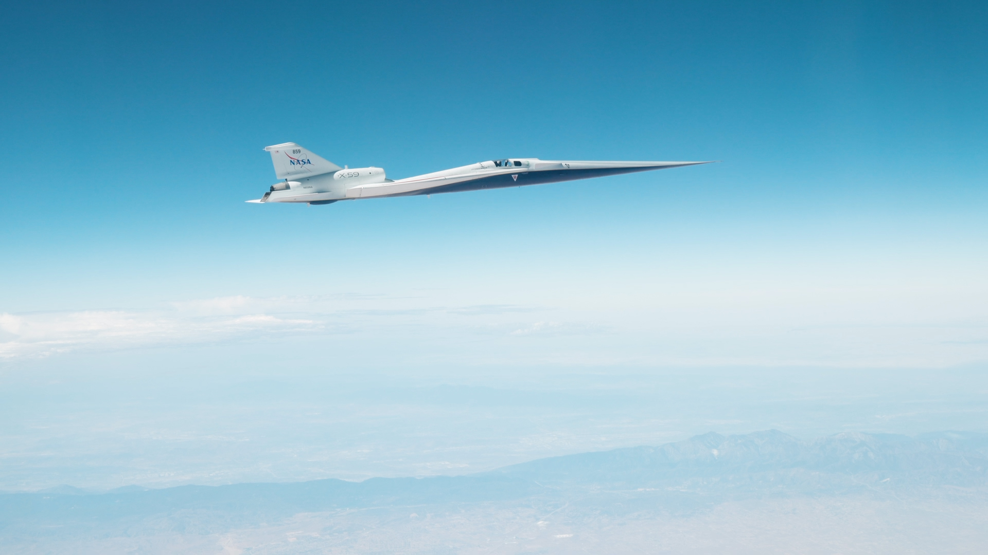 El X-59 de la NASA vuela a Mach 1,4 a 55.000 pies de altitud durante un vuelo de prueba supersónico el 12 de junio de 2026.