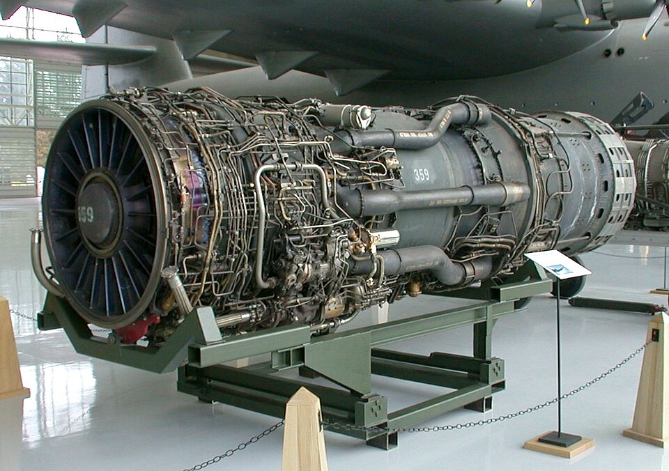 Motor Pratt & Whitney J58 que impulsaba el SR-71 Blackbird, el mismo tipo de motor que se averió sobre Tailandia en 1970.