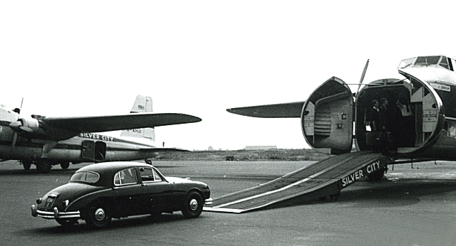 Loading a car into a Bristol Superfreighter