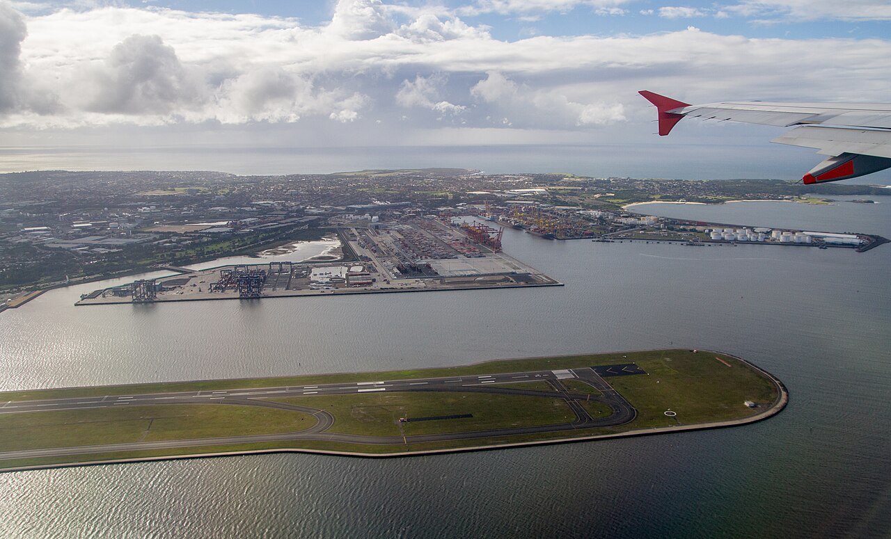 Aerial view of Sydney Kingsford Smith Airport