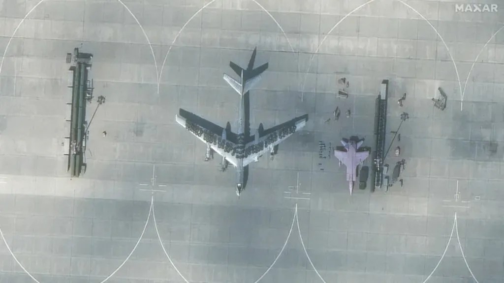 Russian Tu-95MS bomber covered with tires at Engels-2 Air Base
