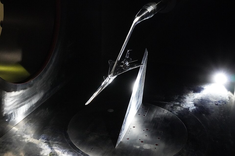 X-59 wind tunnel scale model tested by NASA and JAXA