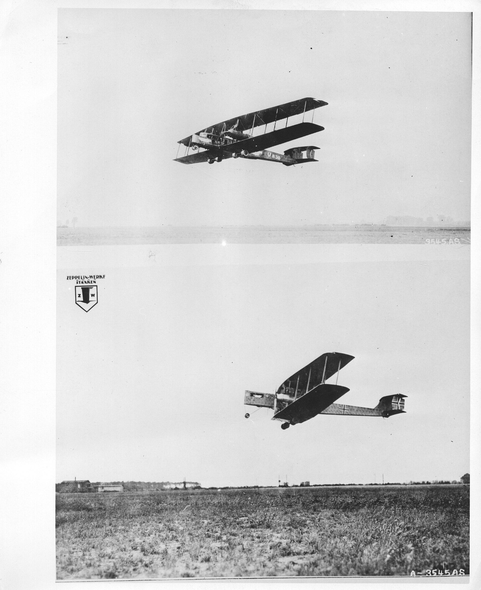 Zeppelin-Staaken R.VI Giant bomber The Zeppelin-Staaken R.VI "Giant" — a four-engined monster, the largest aircraft to bomb Britain in WWI. Photo: U.S. National Archives
