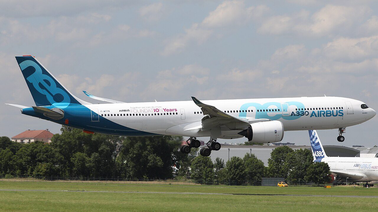 An Airbus A330-900neo in flight