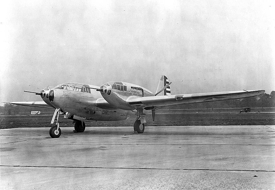 Bell YFM-1 Airacuda bomber destroyer on the ramp