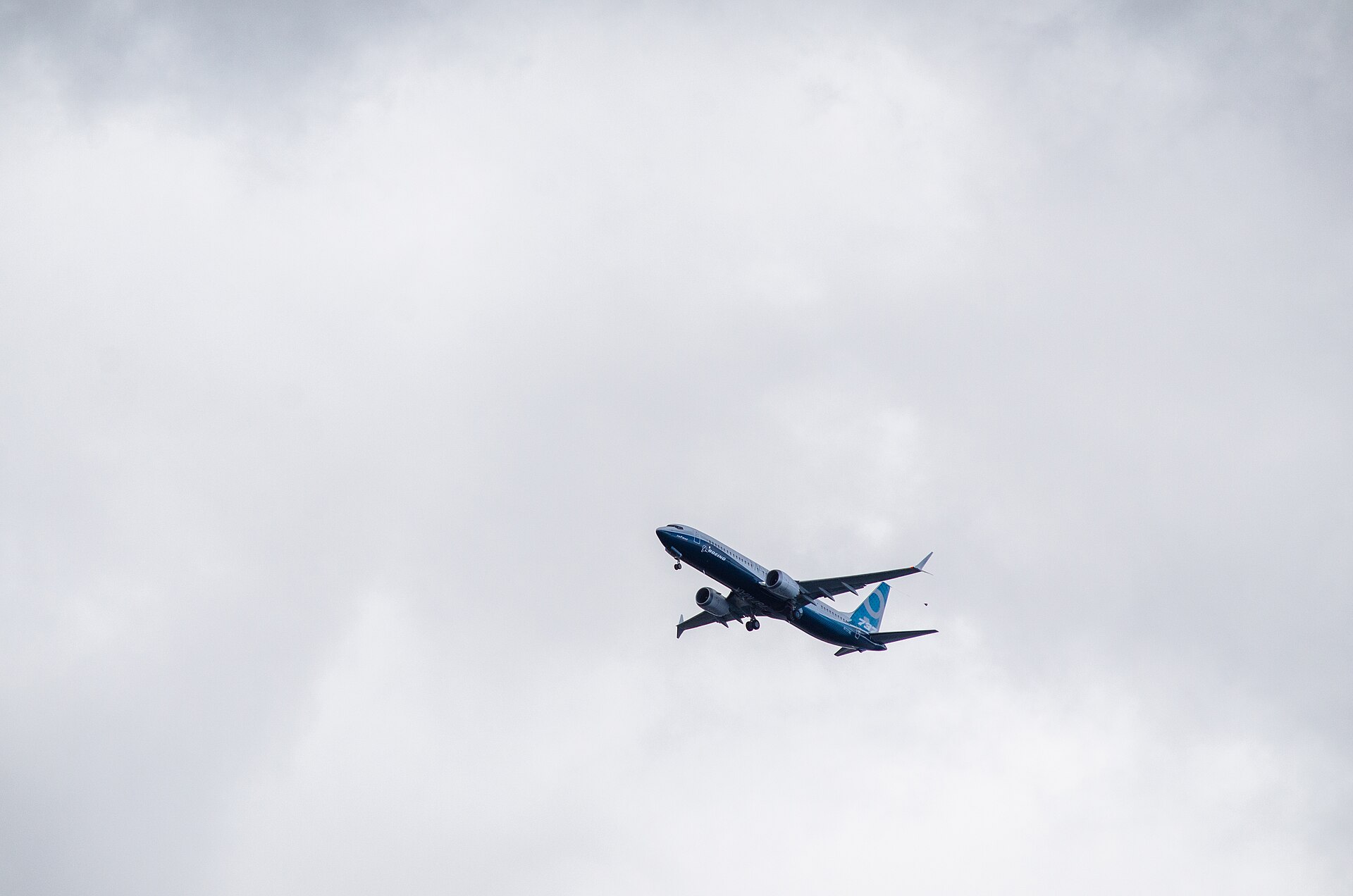Boeing 737 MAX test aircraft in house livery Boeing 737 MAX in the manufacturer house test livery