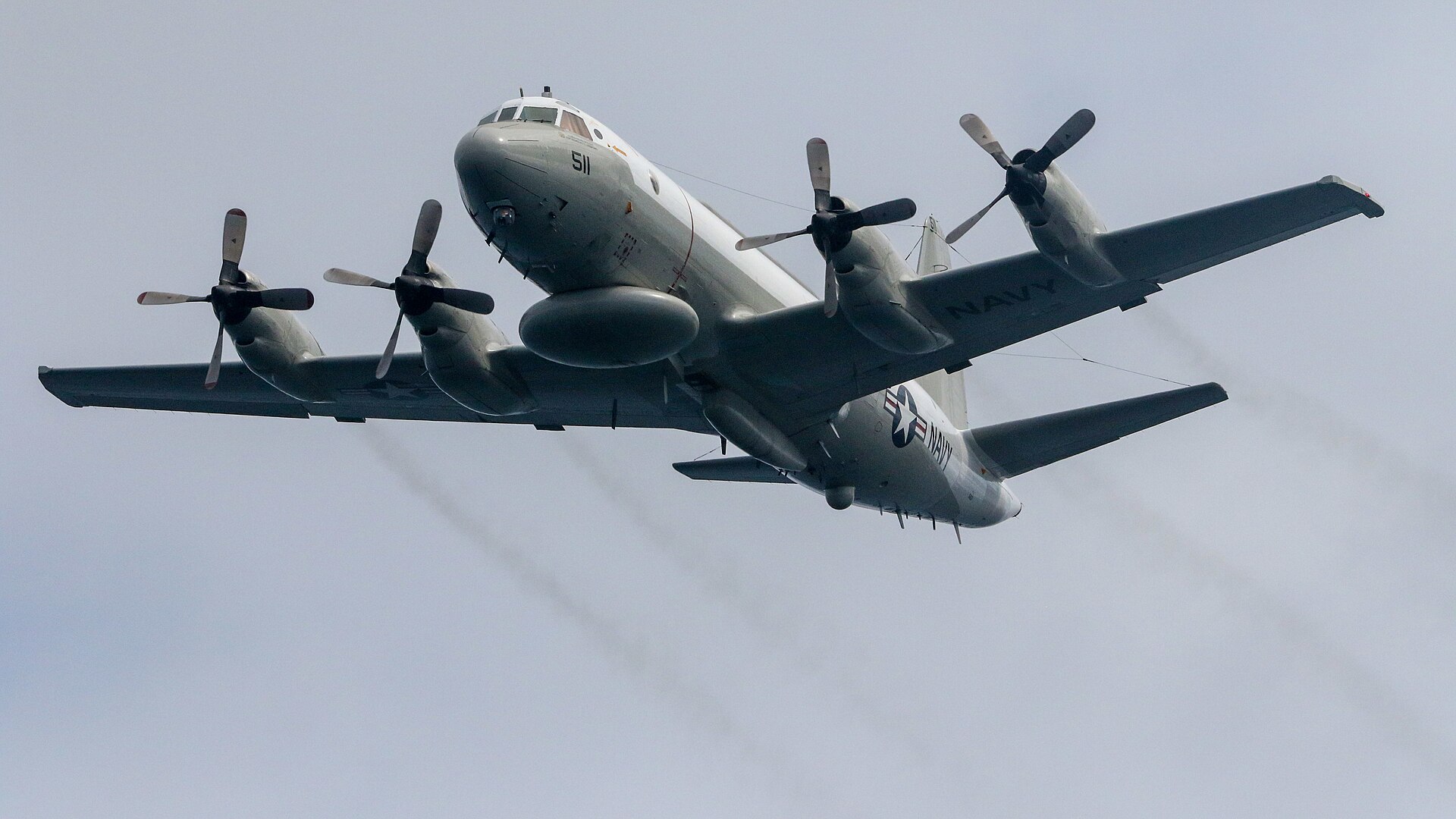EP-3E ARIES II 156511 of VQ-1 Lockheed EP-3E ARIES II BuNo 156511 of VQ-1 - the Hainan incident aircraft - in flight over the East China Sea, 2020