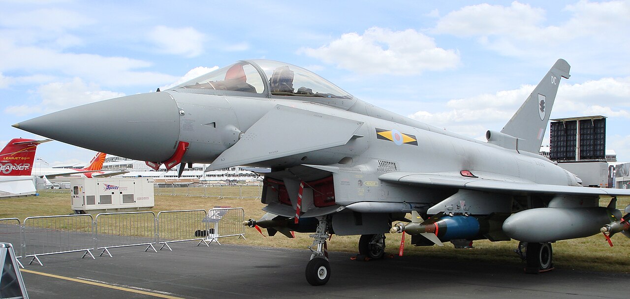 Eurofighter Typhoon on static display at Farnborough Airshow