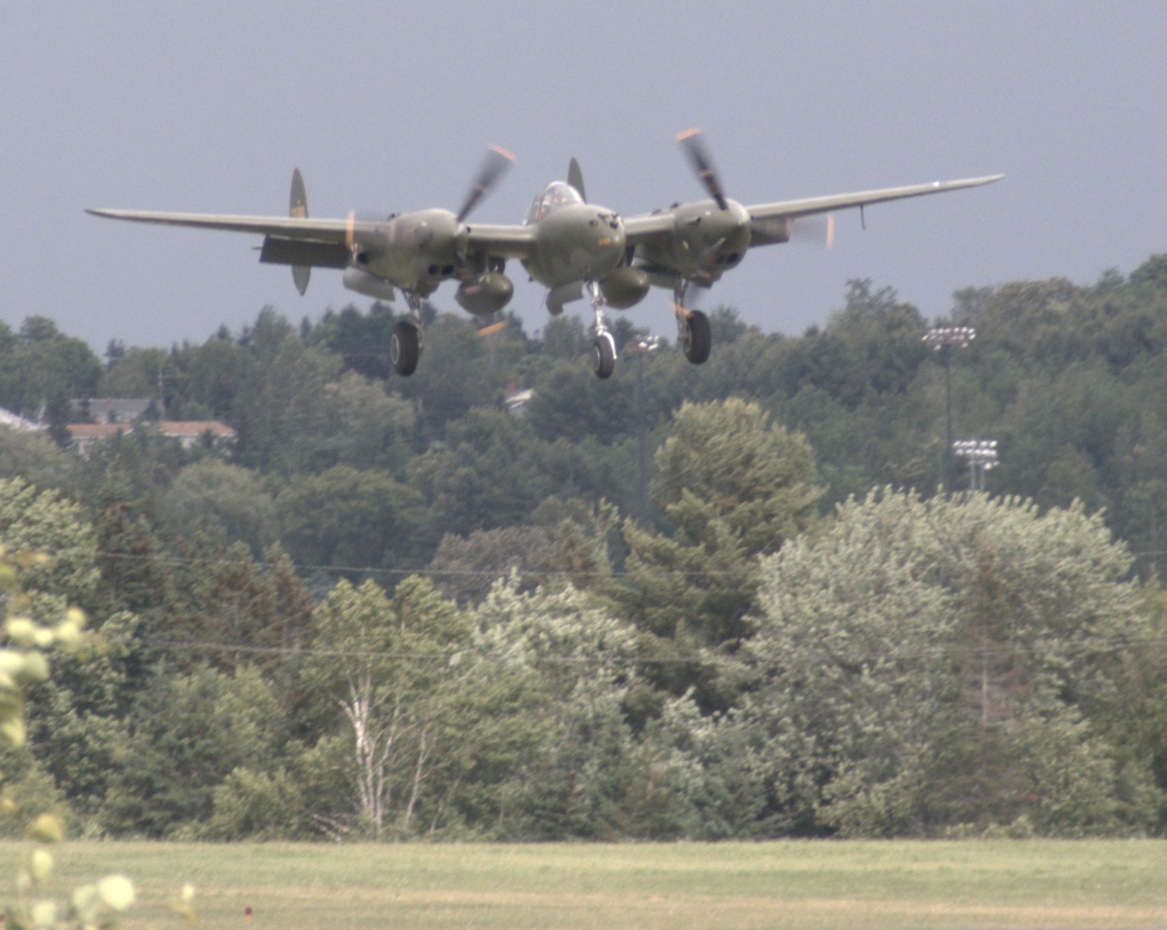 The restored P-38 Lightning Glacier Girl in flight