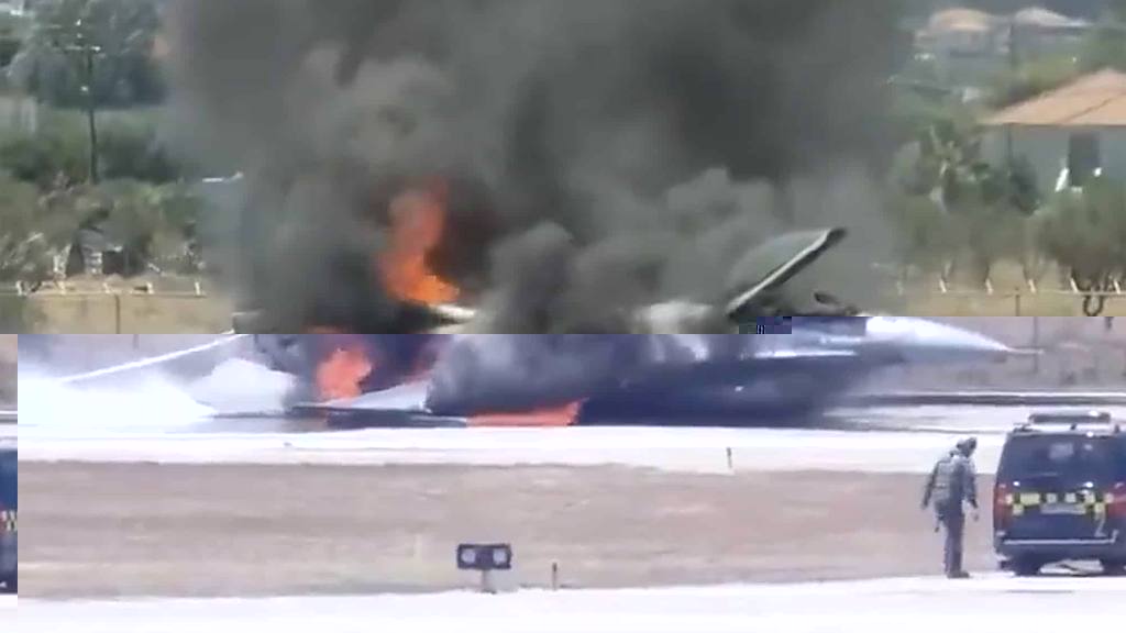 Llamas en Zante: Un F-16 griego aterriza de emergencia