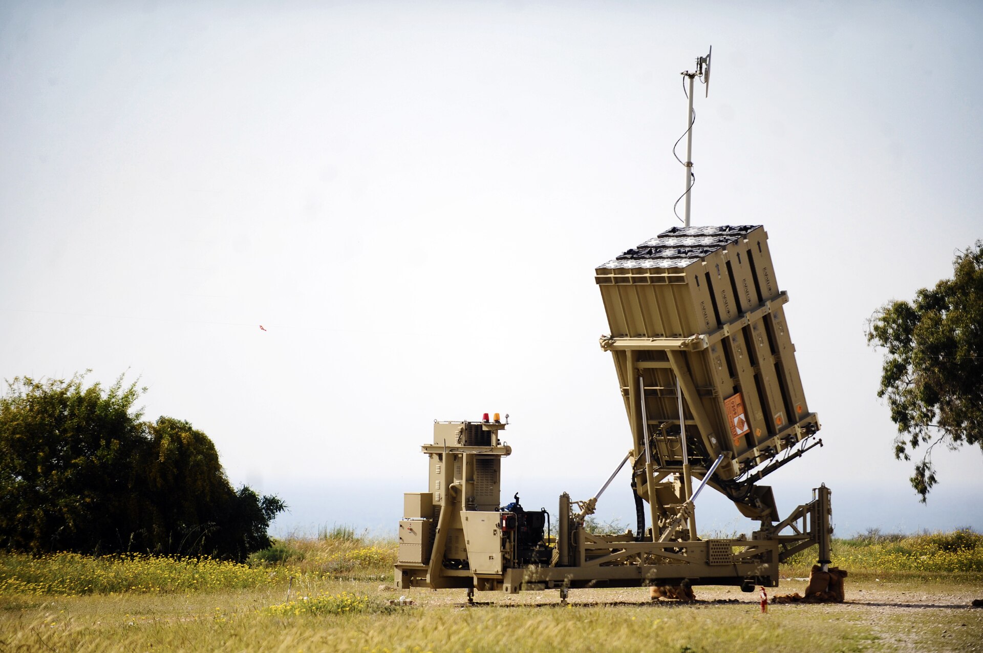 Iron Dome battery deployed near Ashkelon