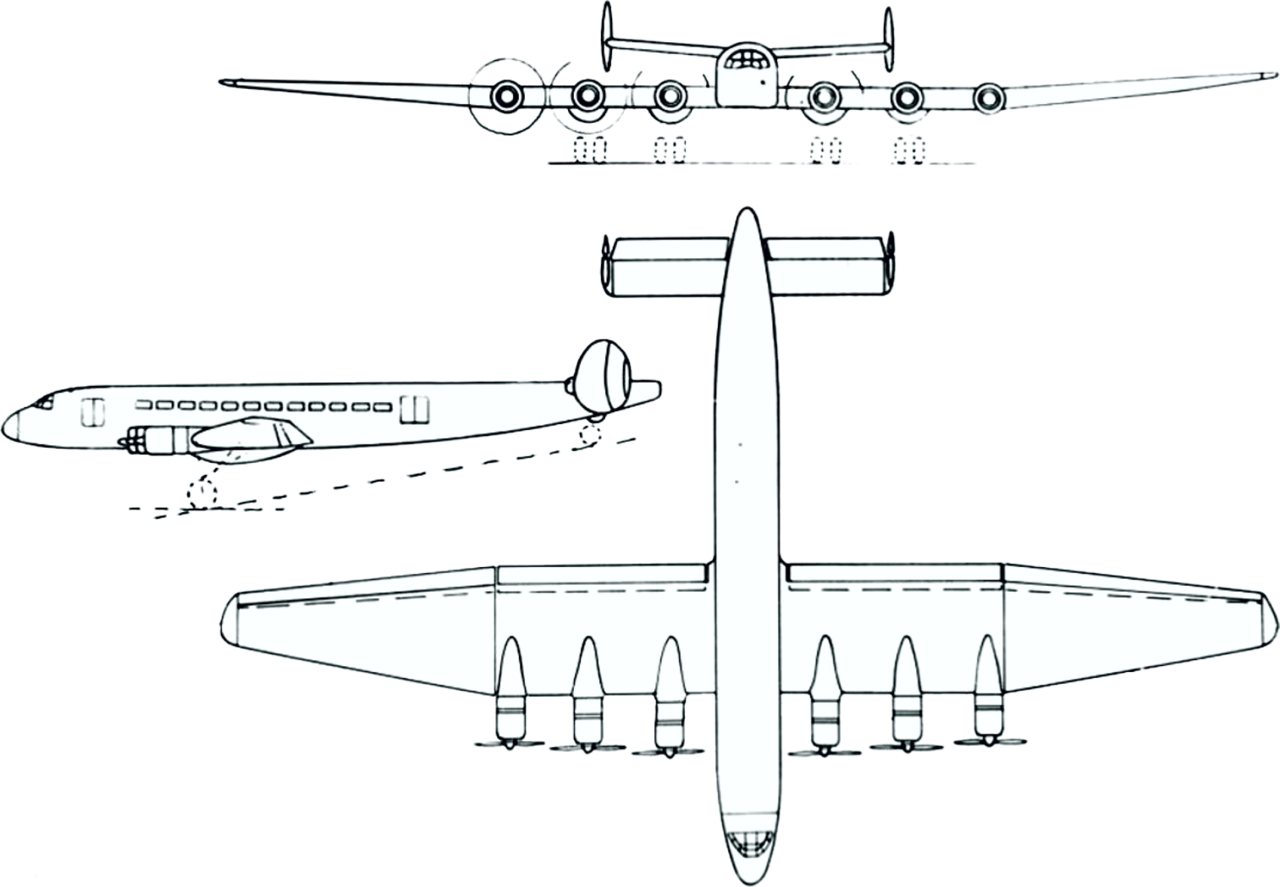 Vista en tres direcciones del Junkers Ju 390