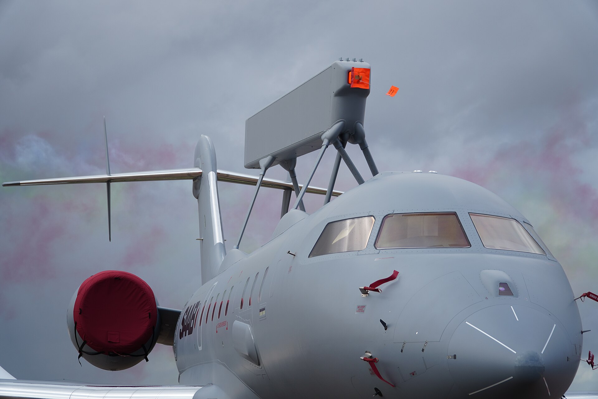 Saab GlobalEye AEW&C Saab GlobalEye airborne early warning and control aircraft in flight