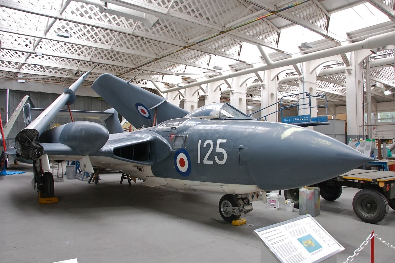 Preserved Sea Vixen showing offset cockpit