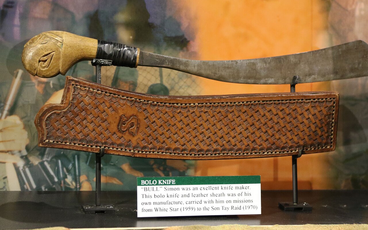 The bolo knife carried by Colonel Arthur Bull Simons on the Son Tay raid