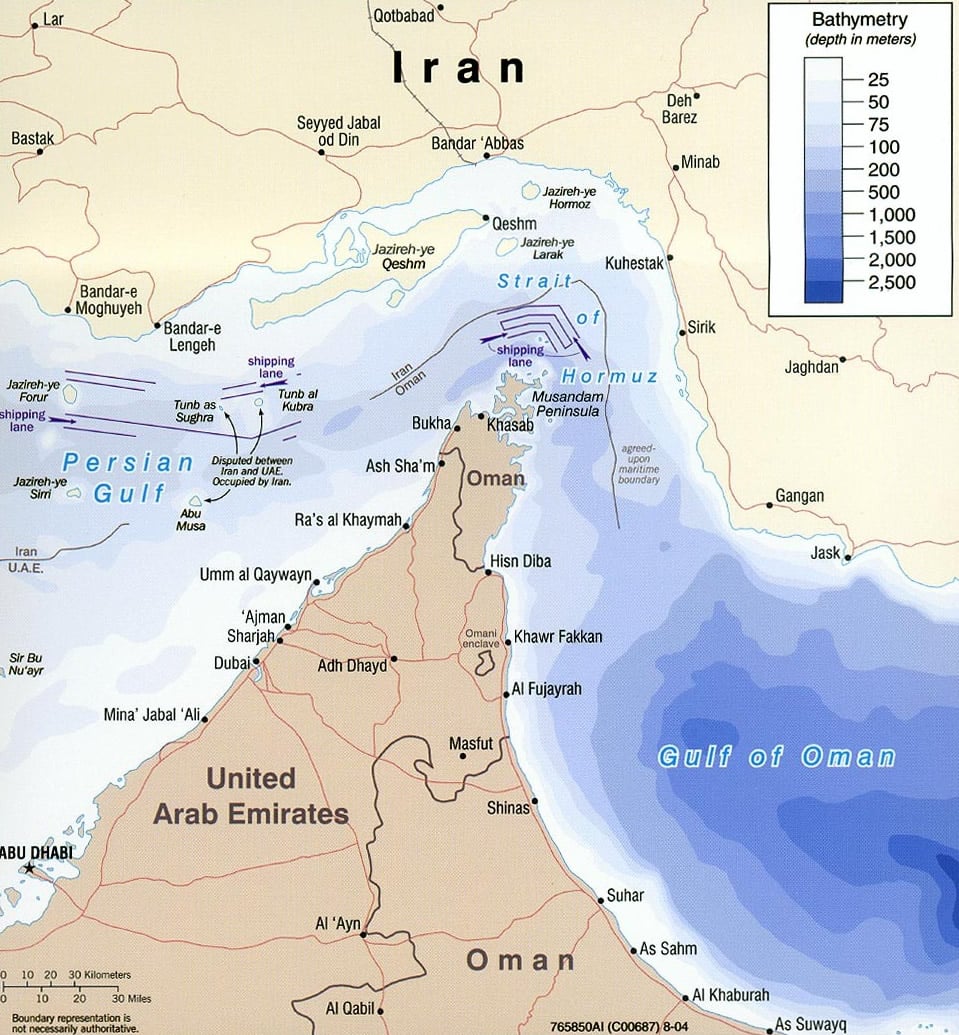 Strait of Hormuz map