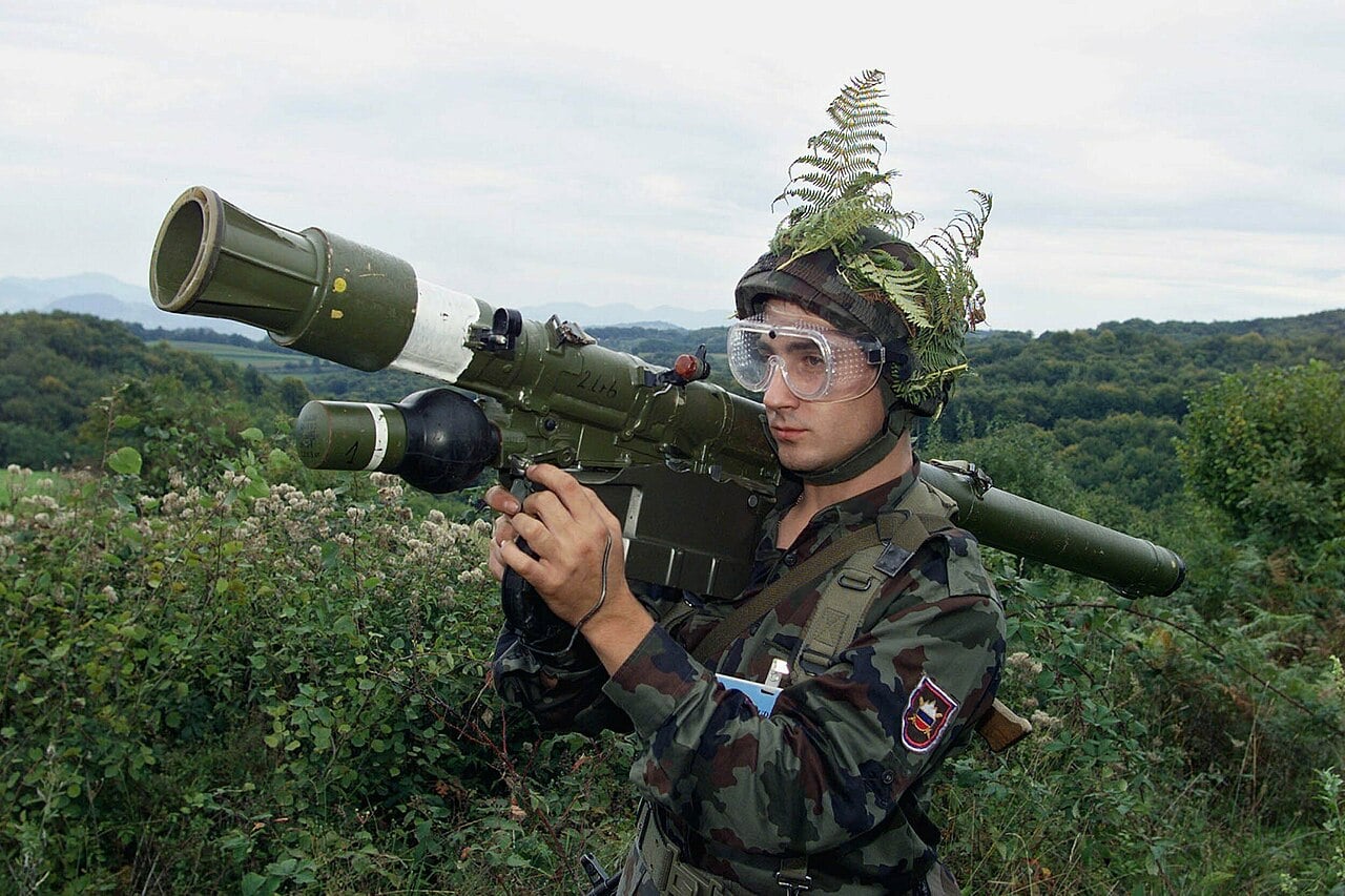 A 9K34 Strela-3 shoulder-fired missile
