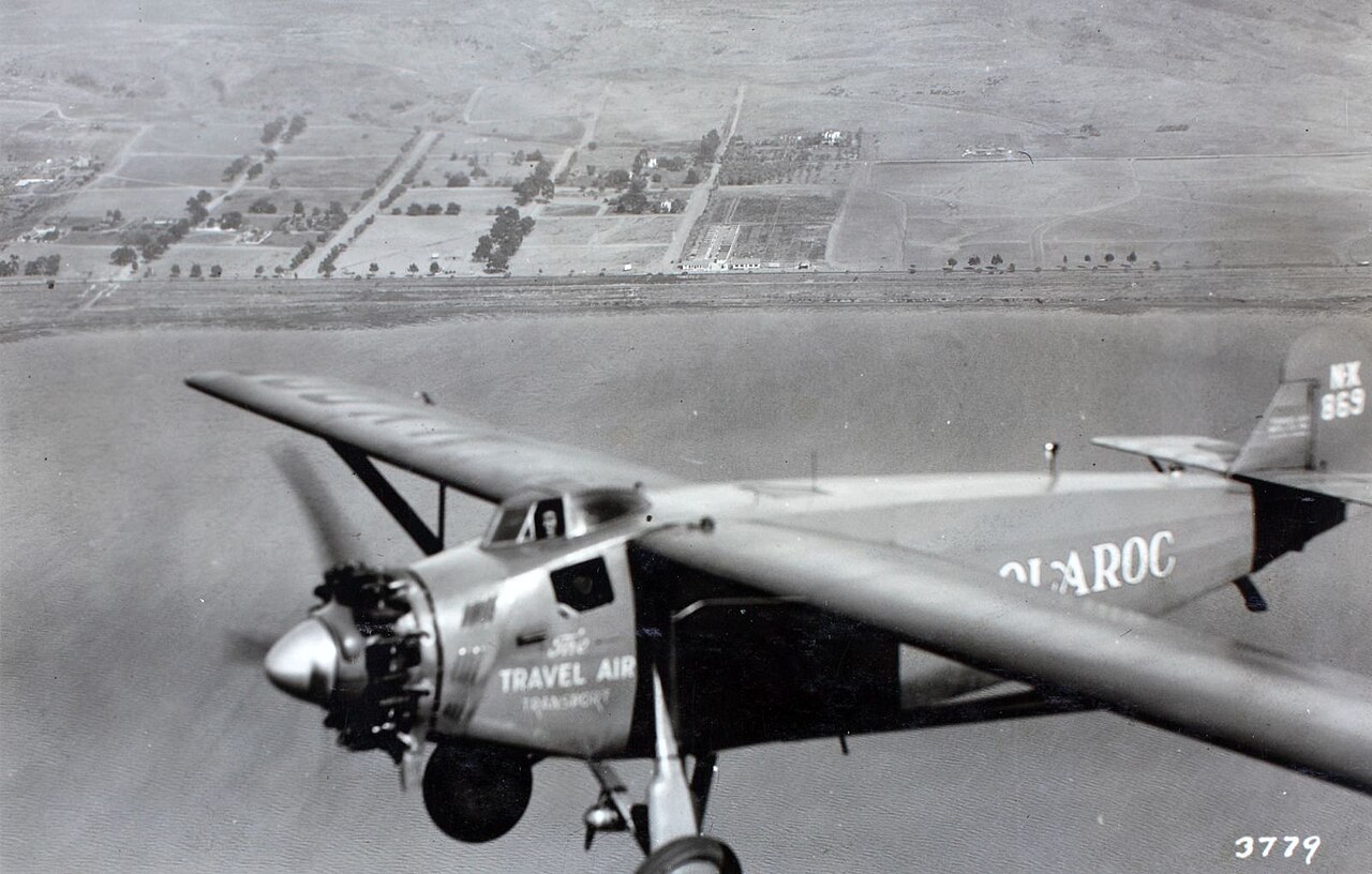 The Travel Air 5000 Woolaroc, winner of the 1927 Dole Air Race, in flight