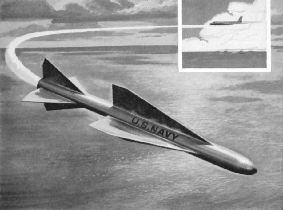 Dibujo en sección transversal del misil Bendix AAM-N-10 Eagle.