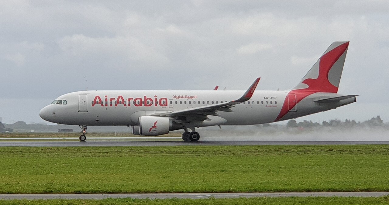 An Air Arabia Airbus A320 in the airline livery