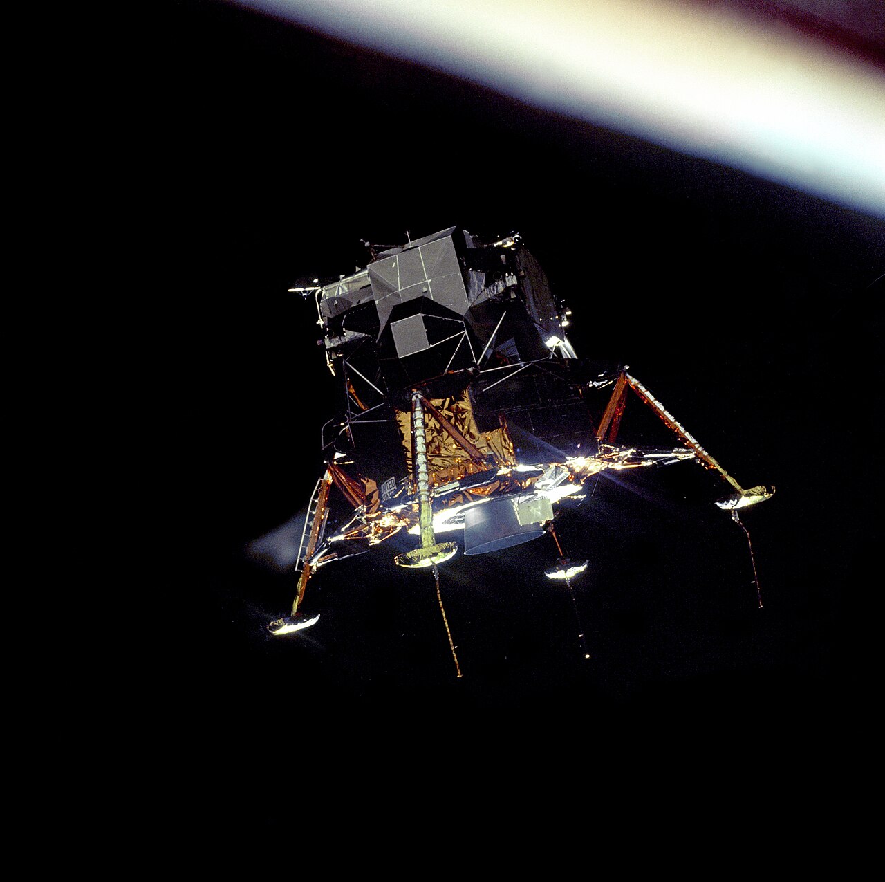 The Apollo 11 Lunar Module Eagle in lunar orbit
