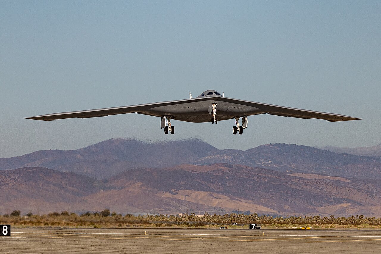 B-21 Raider taking off from Edwards Air Force Base.jpg