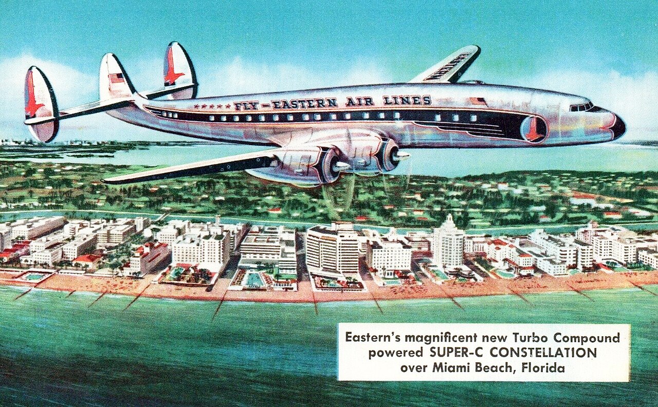 Eastern Air Lines Super Constellation over Miami