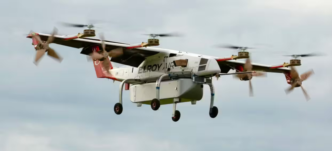 El avión de carga que se carga solo El avión de carga VTOL híbrido-eléctrico autónomo Chaparral de Elroy Air