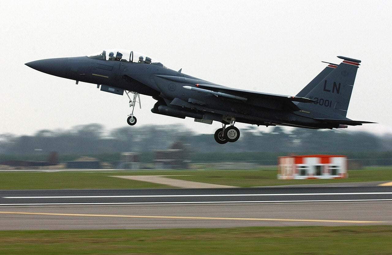 F-15E Strike Eagle of the 494th Fighter Squadron