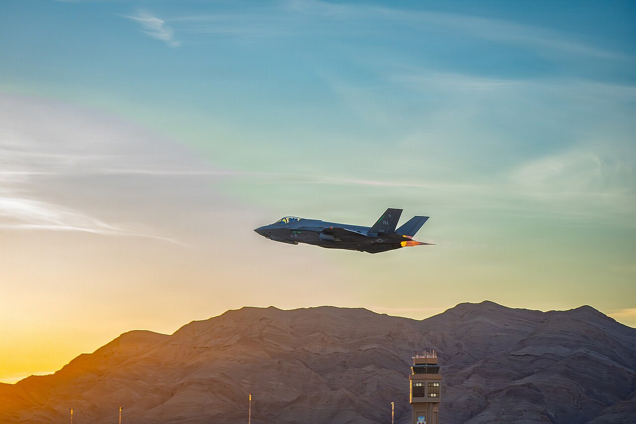 F-35A Lightning II US Air Force F-35A Lightning II takes off at Nellis AFB