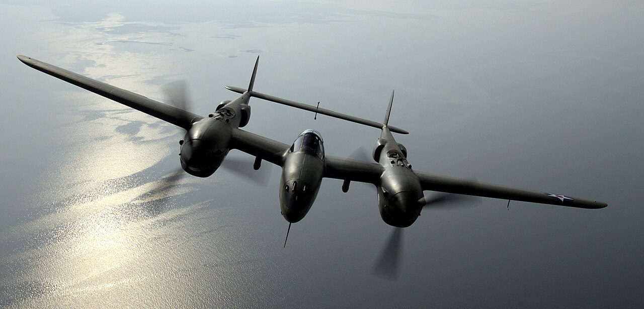 Glacier Girl P-38 in flight Glacier Girl, the recovered P-38F Lightning, in flight