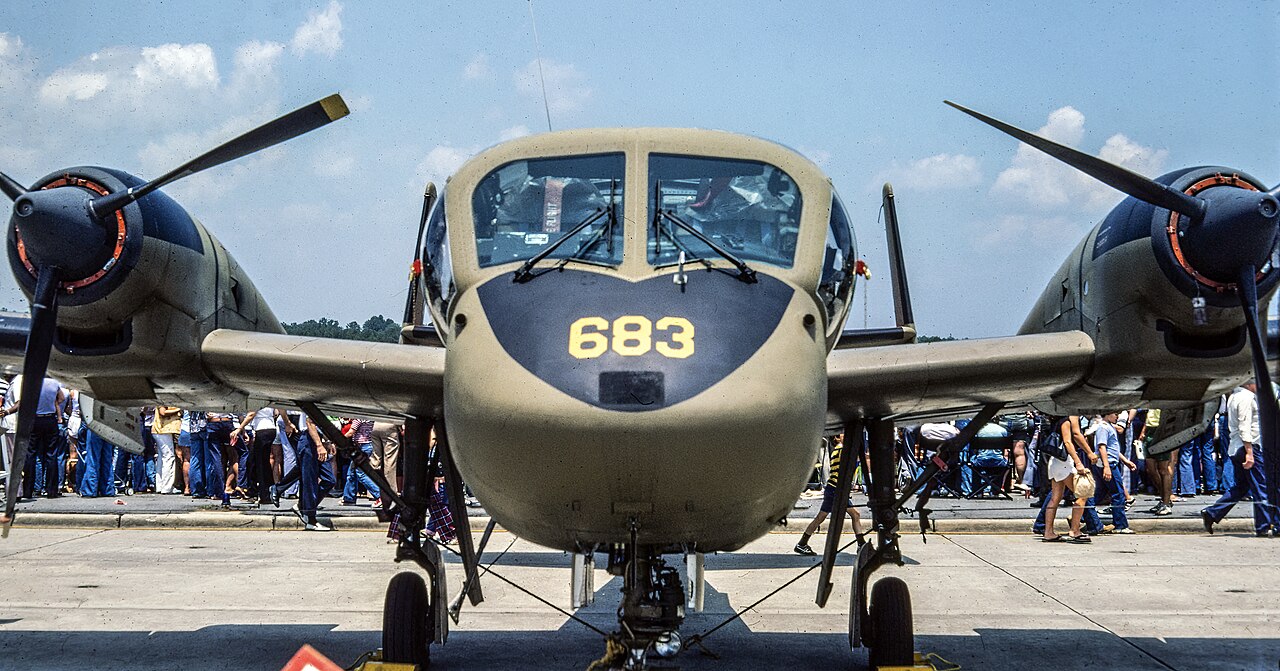 Grumman OV-1 Mohawk showing its triple tail