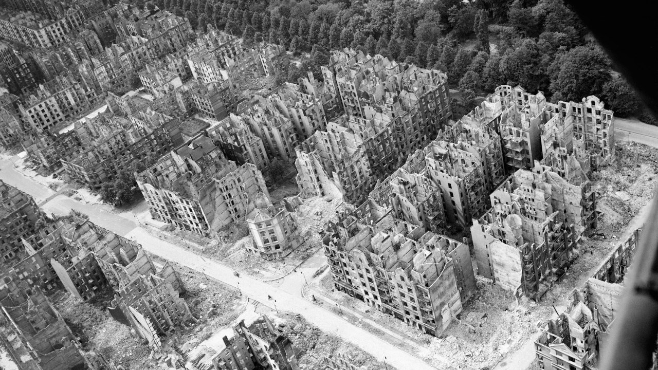 The burnt-out Eilbek district of Hamburg after Operation Gomorrah, 1943