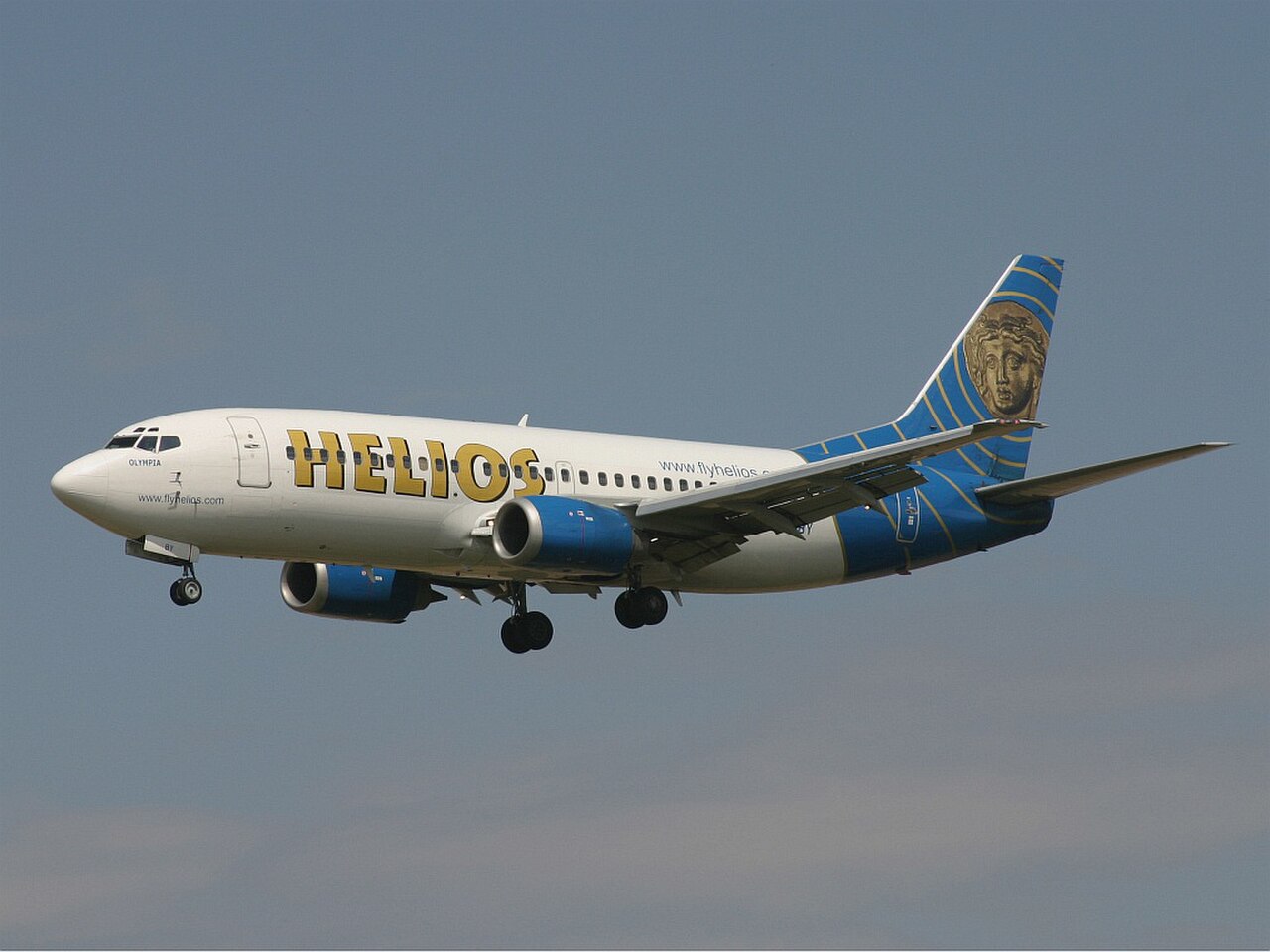A Boeing 737 in Helios Airways service, the type and operator of Flight 522